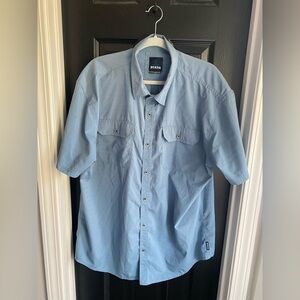 Prana Cayman Blue Wicking Short Sleeve Shirt-Size XXL